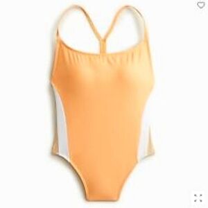 NWT J.Crew Orange Side Stripe Swimsuit one piece size 20